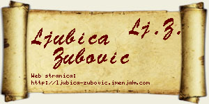 Ljubica Zubović vizit kartica